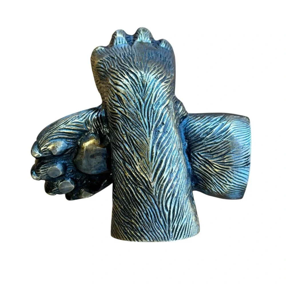 Vintage Brass Metal‎ Bear Paw MMXIV Paper Weight